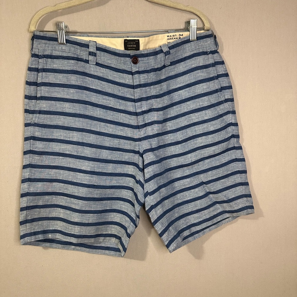 J. Crew Mens Navy Striped Stylist,Shorts. Size 34. Great condition.
